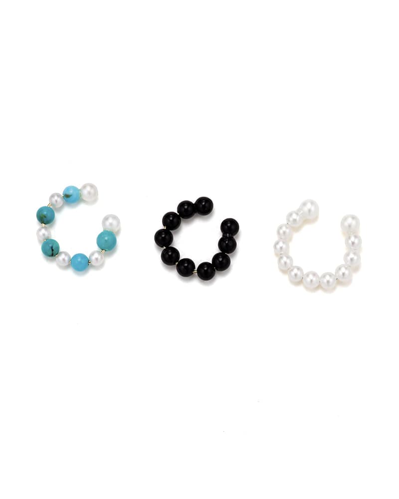 14k Colored Pearl Single Ear Cuff - 3 Styles thumbnail