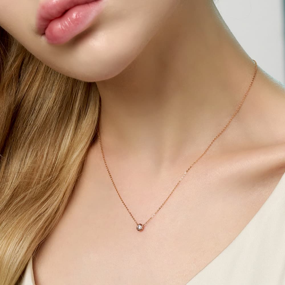 14K 18K Wingkoko Loop Diamond Necklace 1PC alternate