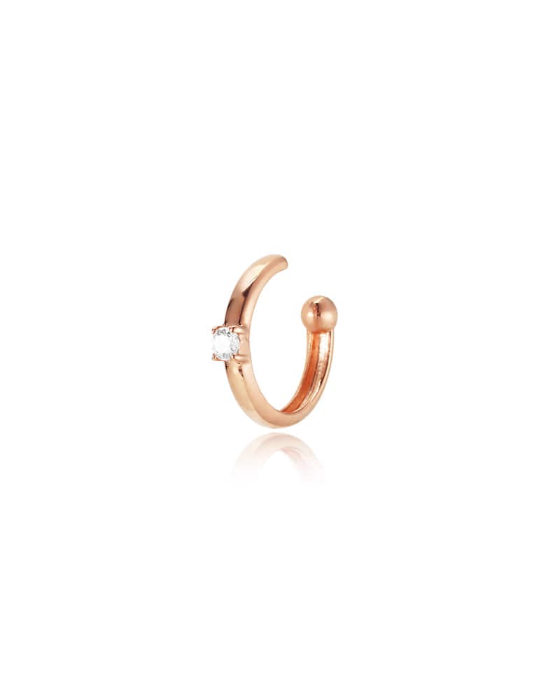 14K 18K Cubic Zirconia Ear Cuff - Single thumbnail