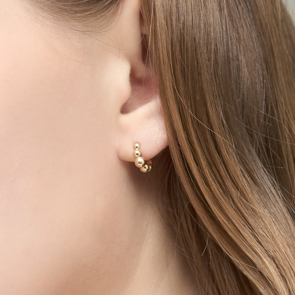 14K/18K Bowling One-Touch Earrings 1 Piece alternate