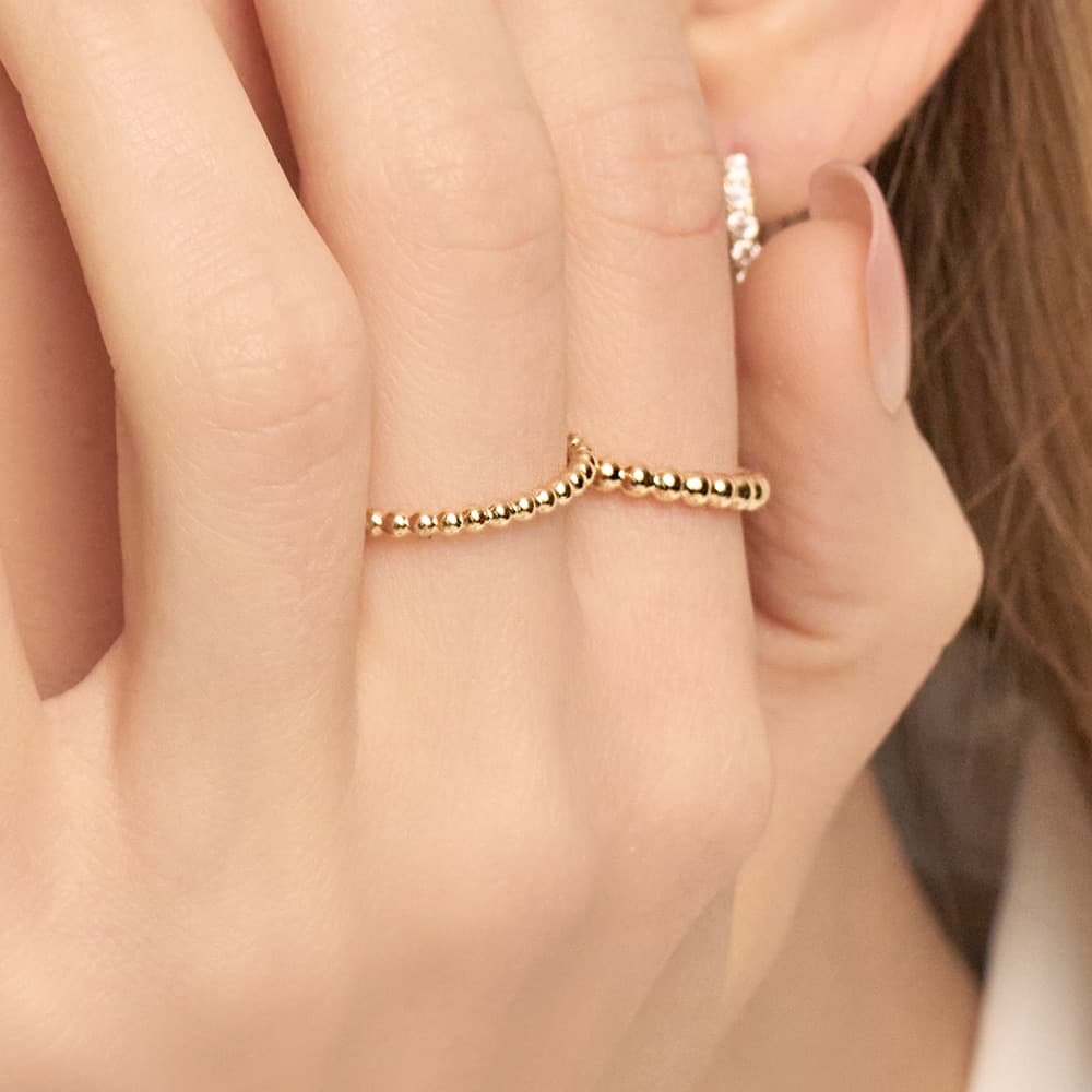 14k 18k Ball Bead Ring 2 Sizes alternate