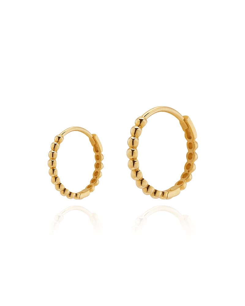 14K 18K Revol Hinged Hoop Earrings, 2 Sizes