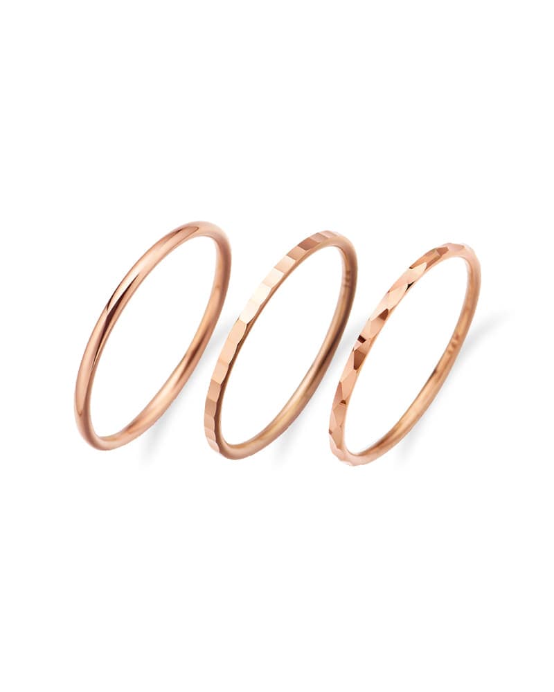 14K 18K Diamond-Cut Pipe Ring (3 Options)