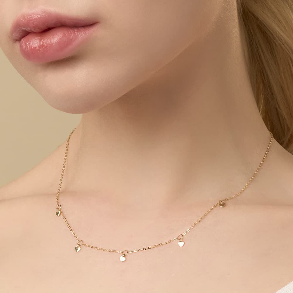 14K 18K Heart Charm Necklace alternate