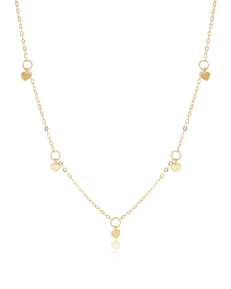 14K 18K Heart Charm Necklace