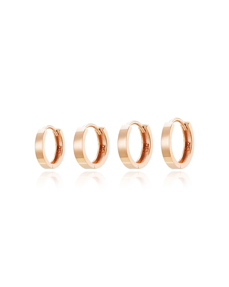 14K/18K Gold Basic Earrings - 4 Sizes - Single Piece