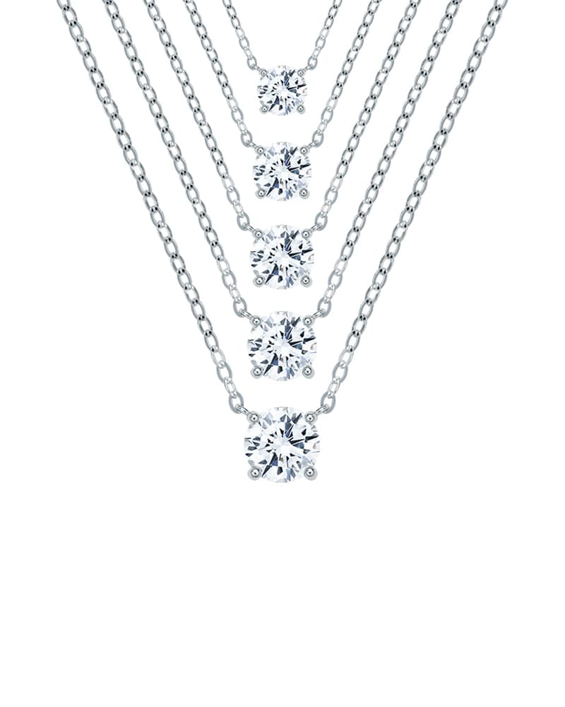 14K/18K 4-prong/6-prong top-grade moissanite one-piece necklace (1 carat~3 carats)