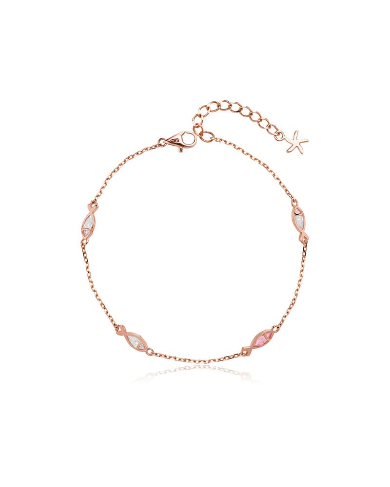 14K 18K Curly Fish CZ Bracelet thumbnail