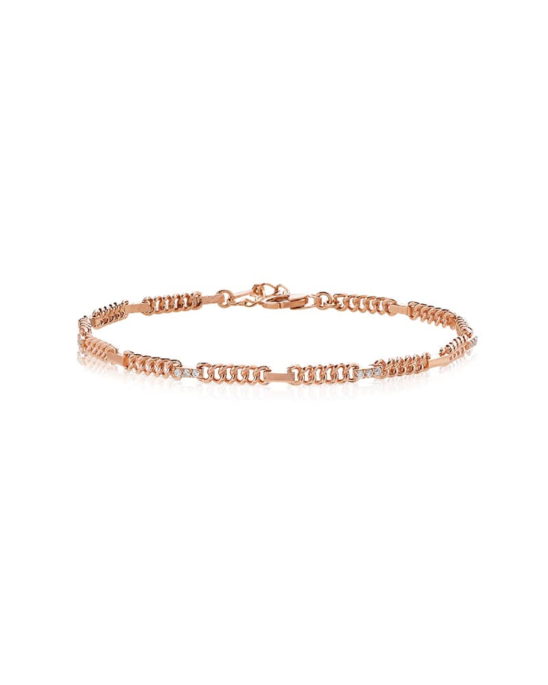 14K 18K Twisted Cubic Zirconia Bracelet thumbnail