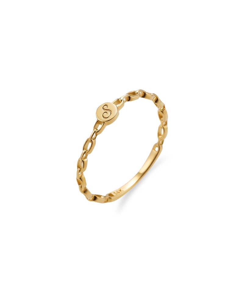 14K/18K Gold Initial Ring thumbnail