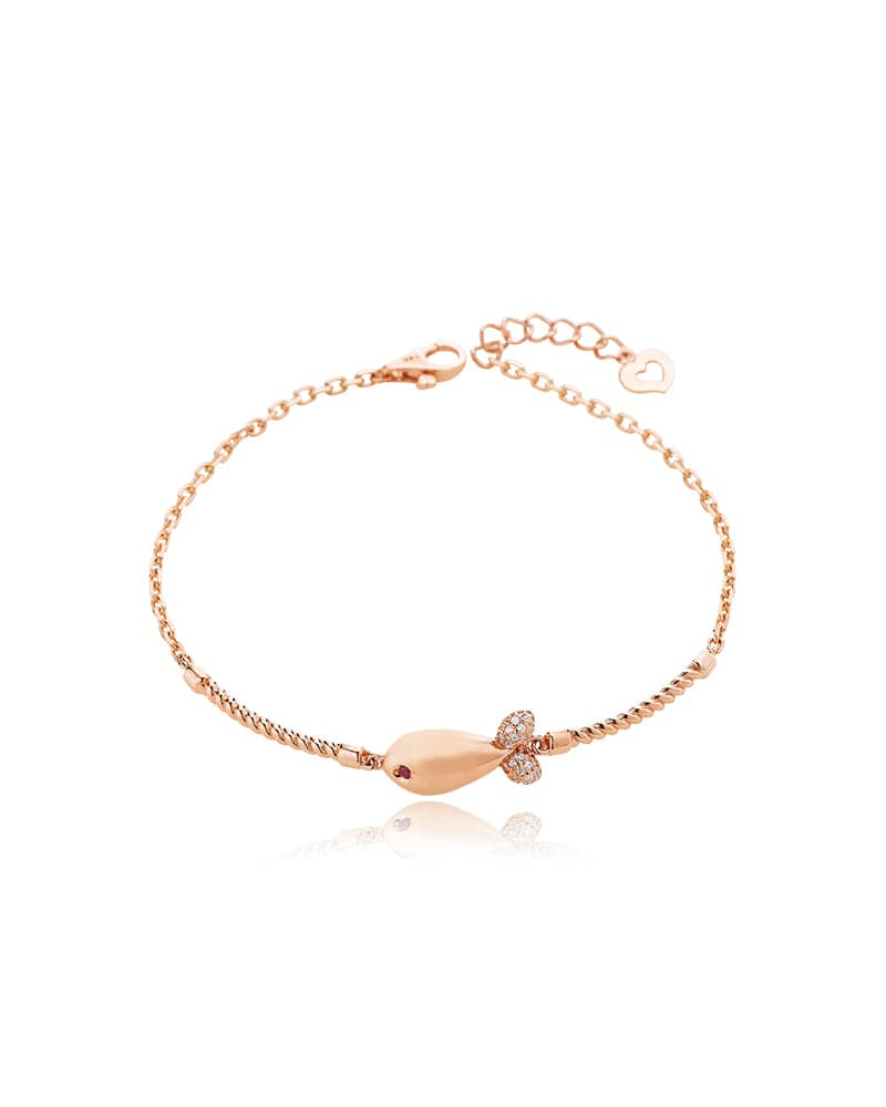 14k 18k Puffy Fish CZ Bracelet thumbnail