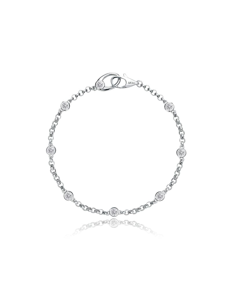14K 18K silver925 모이사나이트 새미 베젤팔찌