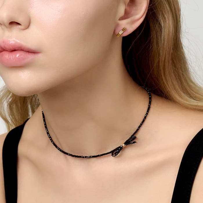 Chic 14k Black Ribbon Necklace alternate