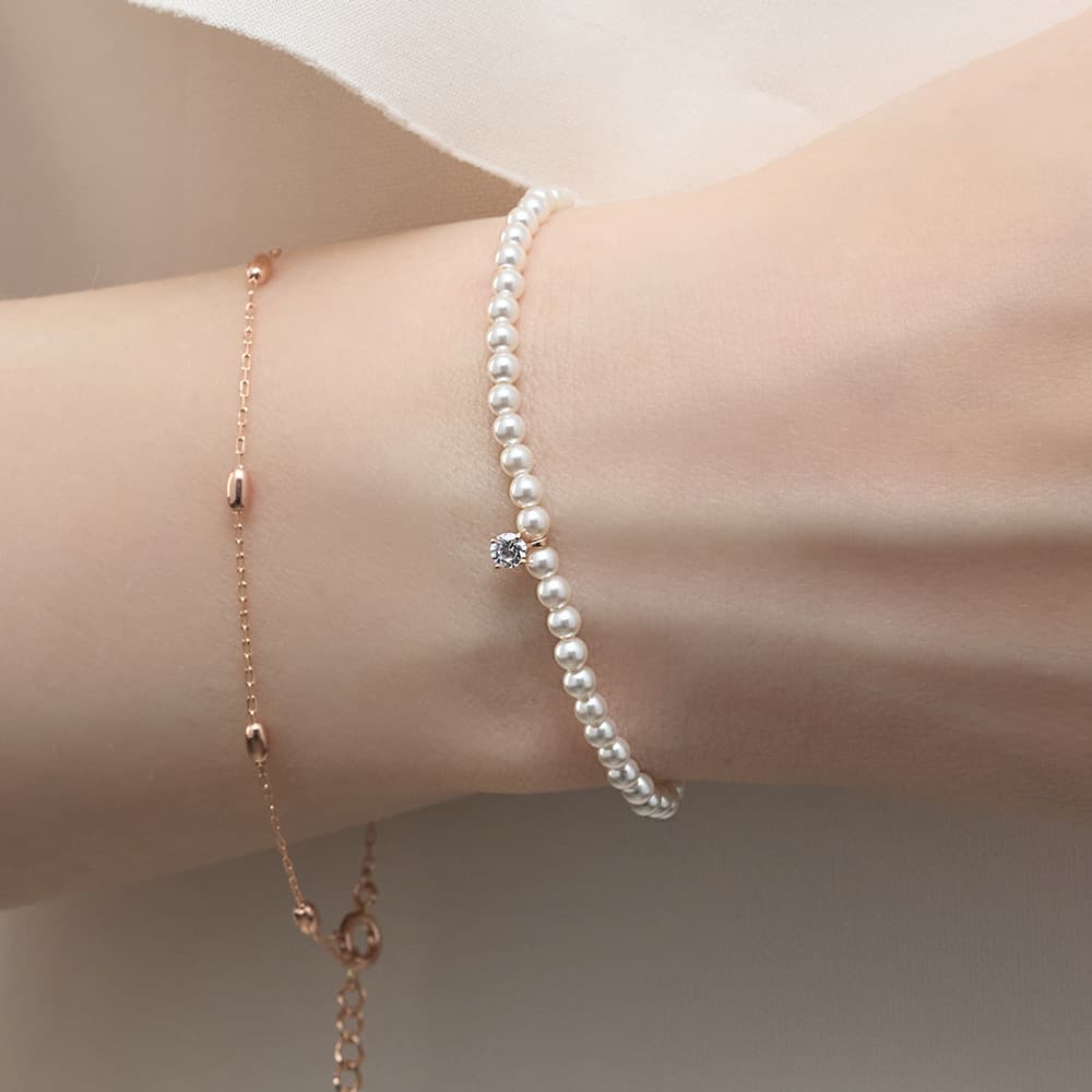 14K Princess Pair Swarovski Pearl Bracelet alternate