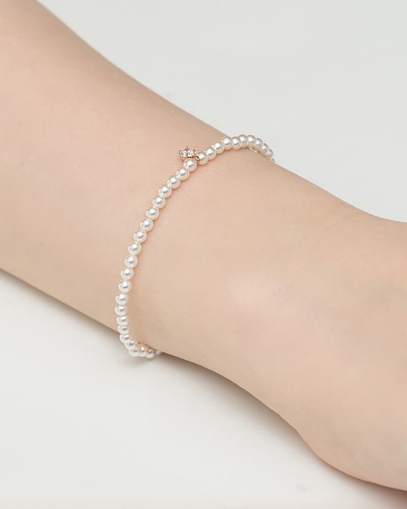 14K Princess Pair Swarovski Pearl Bracelet
