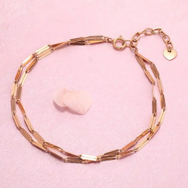 14K Shine Rush Double Chain Bracelet