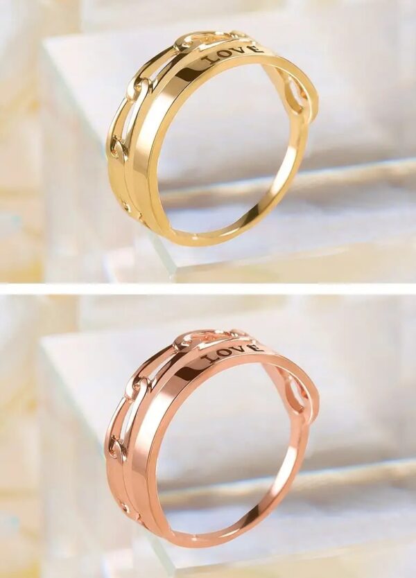 18K Cozy Double Chain Ring - Image 6