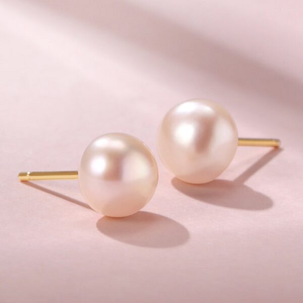 14K Pink Flat Pearl Earrings