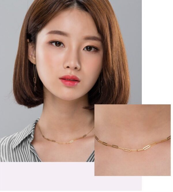 14K Clip Chain Necklace - Image 4