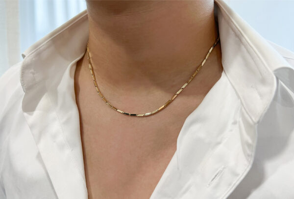 14K/18K Gold Bamboo Necklace Chain - Image 4