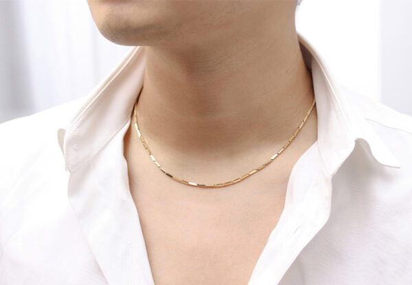 14K/18K Gold Bamboo Necklace Chain - Image 5