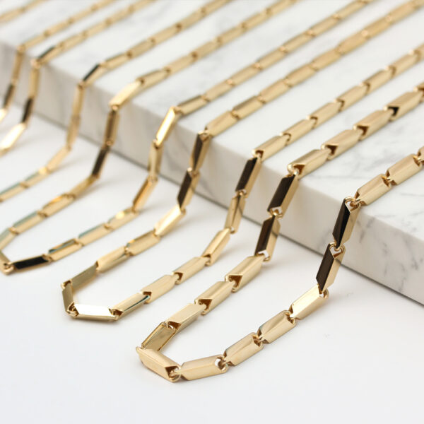 14K/18K Gold Bamboo Necklace Chain